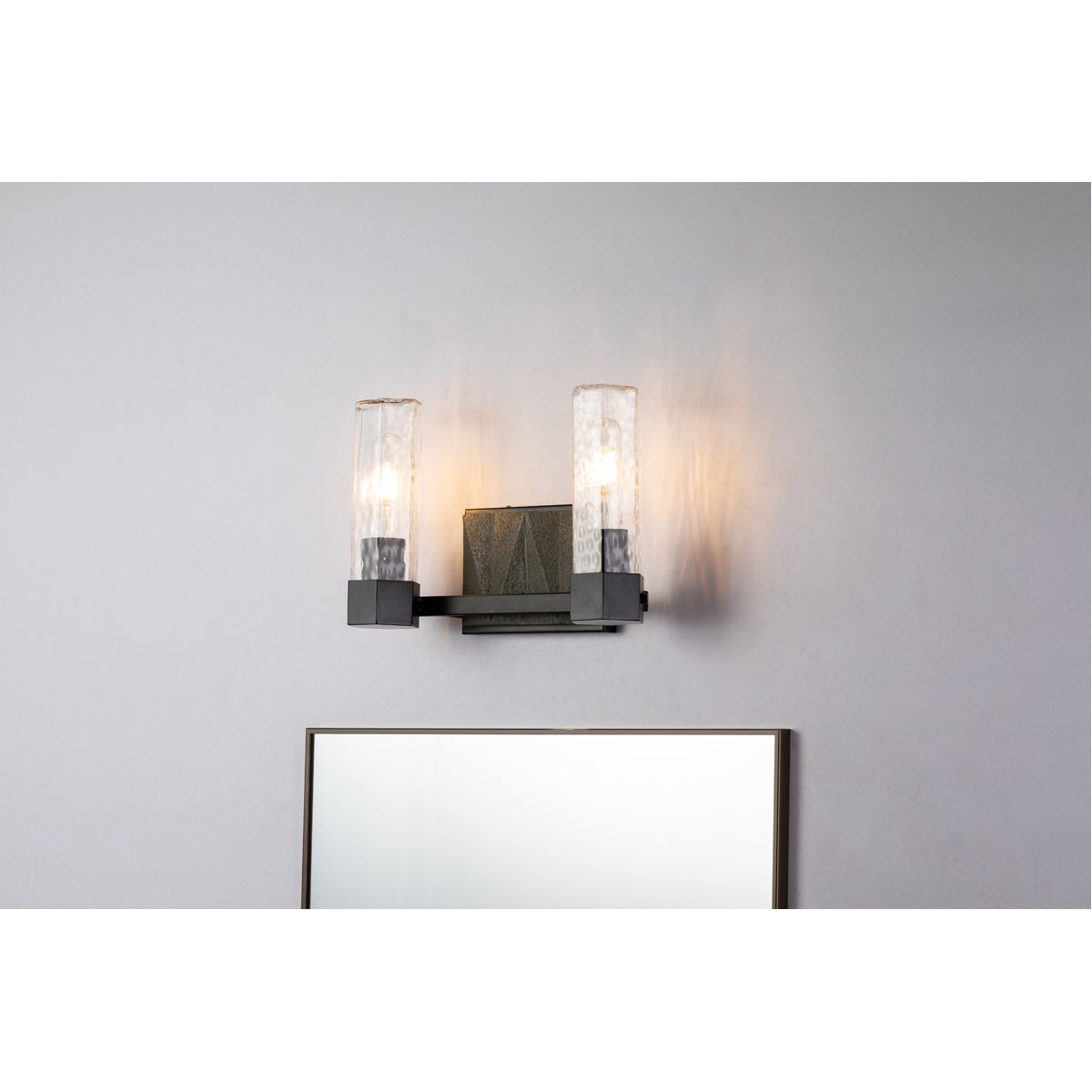 Navarre 2 Light 14 inch Black+Grey Bath Light Wall Light